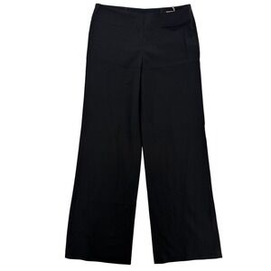 Max Studio Pants Womens 12 Long Black Wide Leg Office Work Flare Stretch New